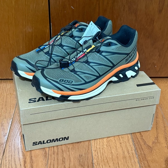 Salomon XT-6 Deep Lichen Green/Black/Marmalade - Size 8.5 Men - Picture 2 of 8